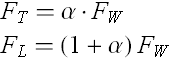 Restatement of lift and tail forces in terms of the moment arms parameter