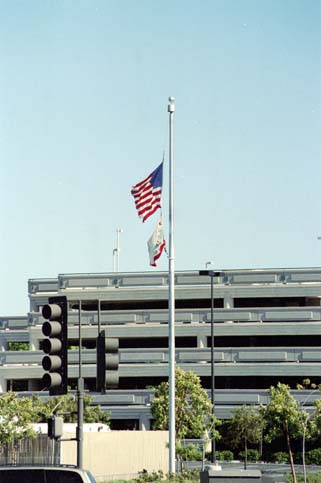 Flag at Half Staff, Parking Structure