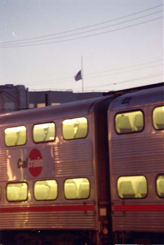 Flag at Half Staff, Caltrain