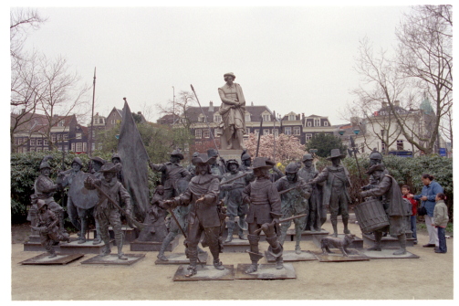 Rembrandt Nightwatch in Sculpture in Amsterdam