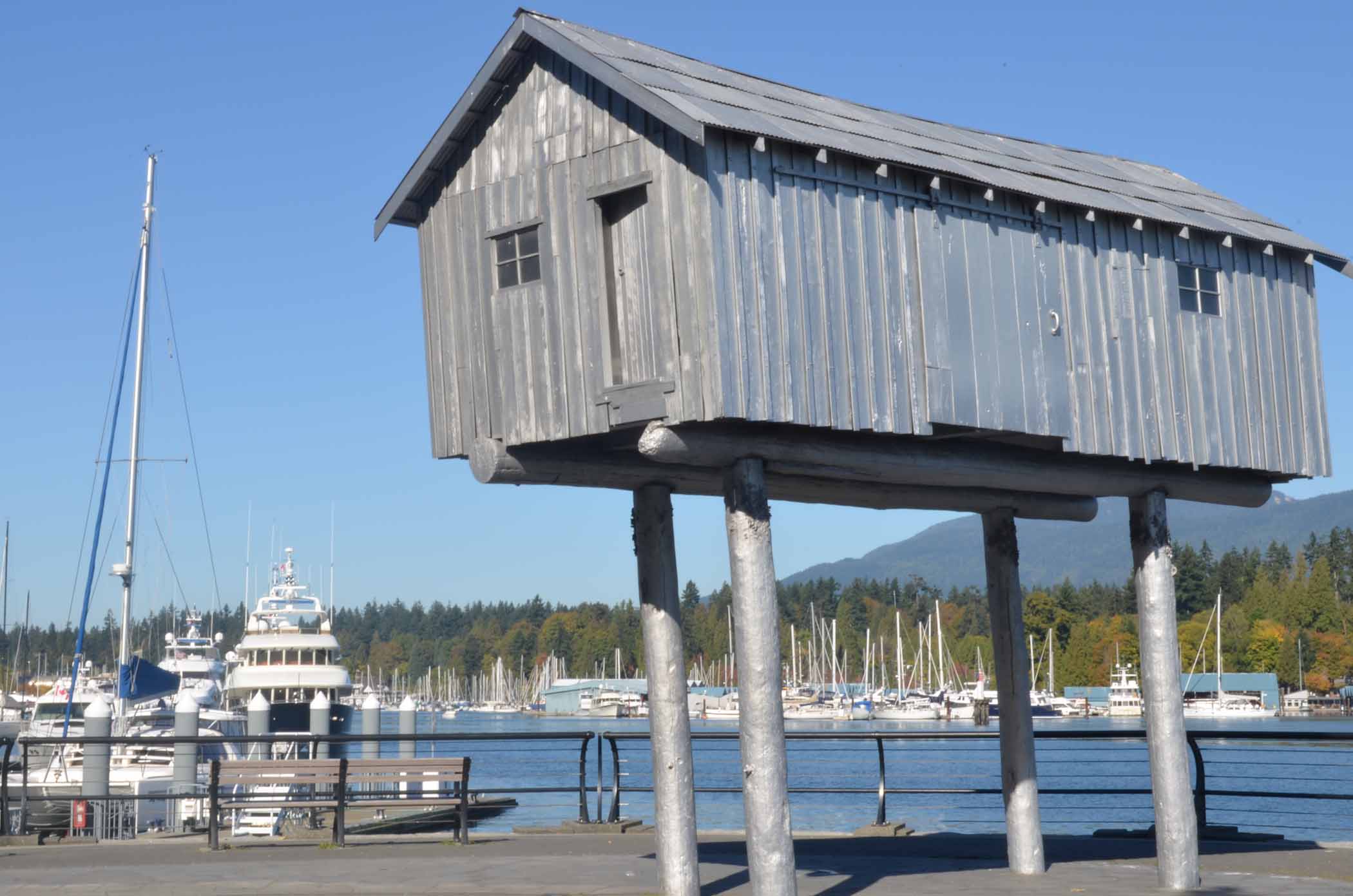 House on Stilts on Vancouver Waterfront