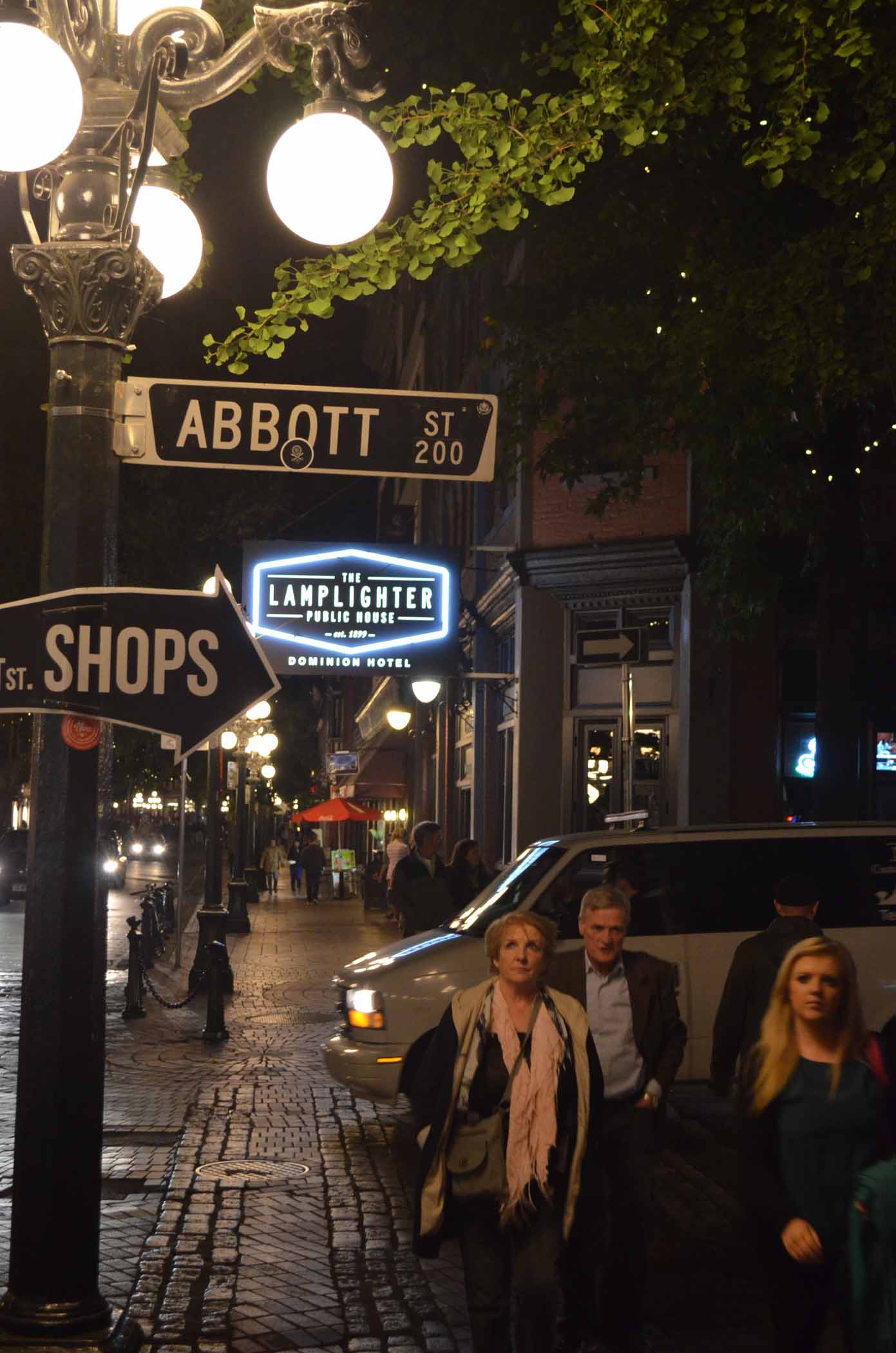 Gastown at Night in Vancouver