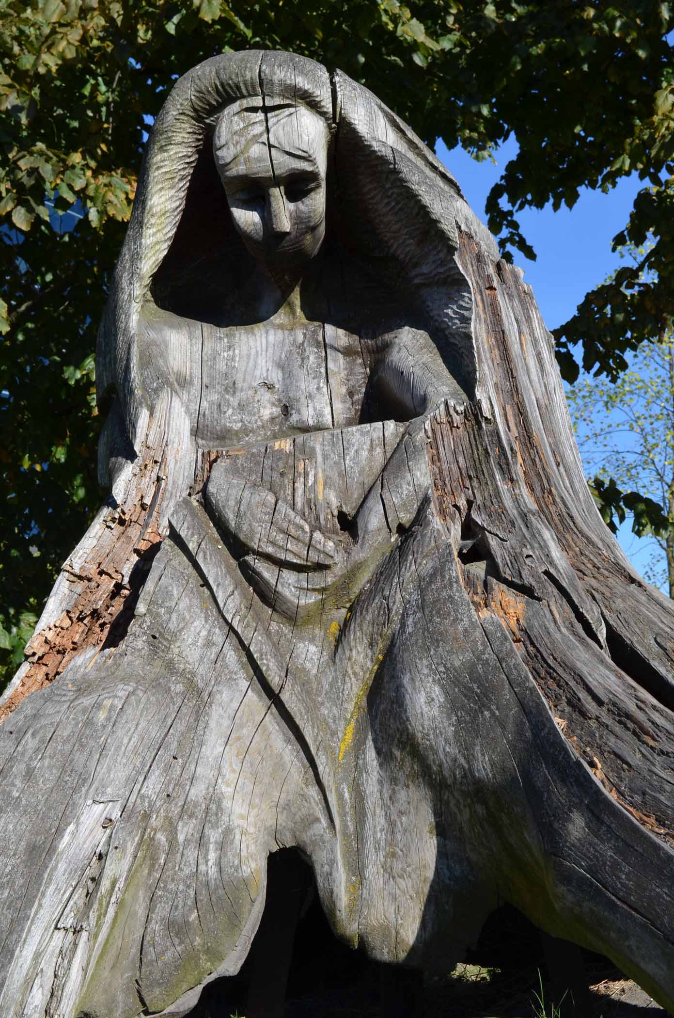 Carved Wood Sculpture outside of Telus World of Science, Vancouver